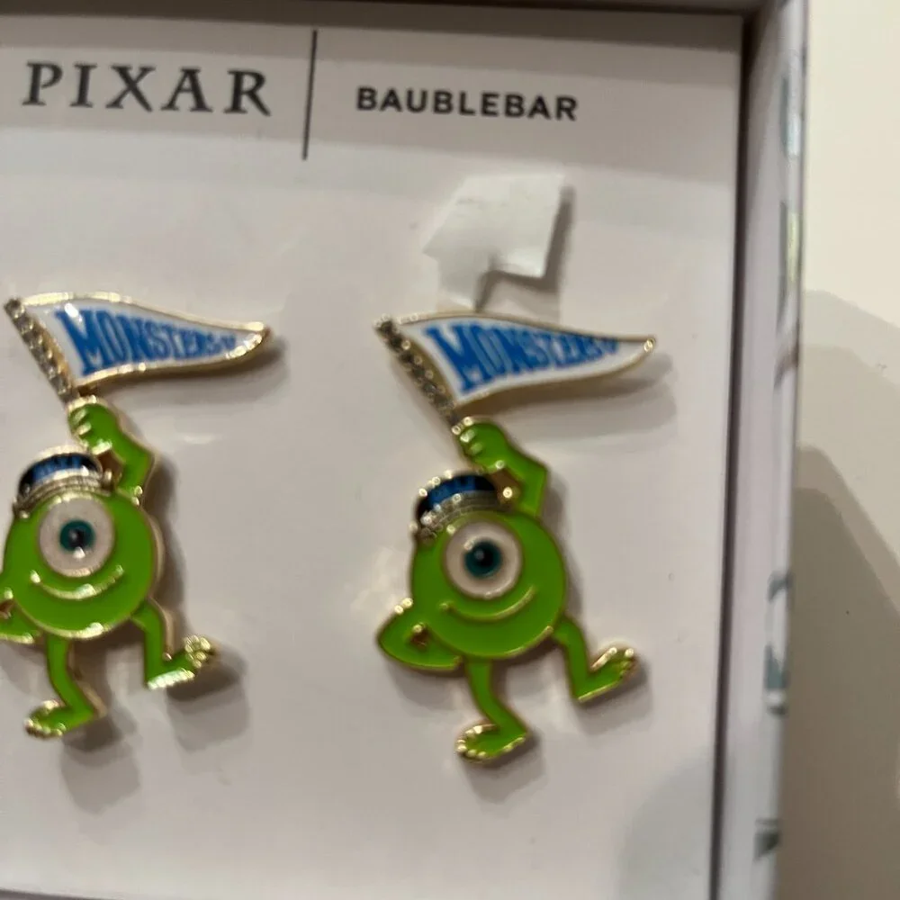 Disney  Monsters Inc BaubleBar One Eyed Monster Earrings -- Pierced Ears ‎ (NEW)